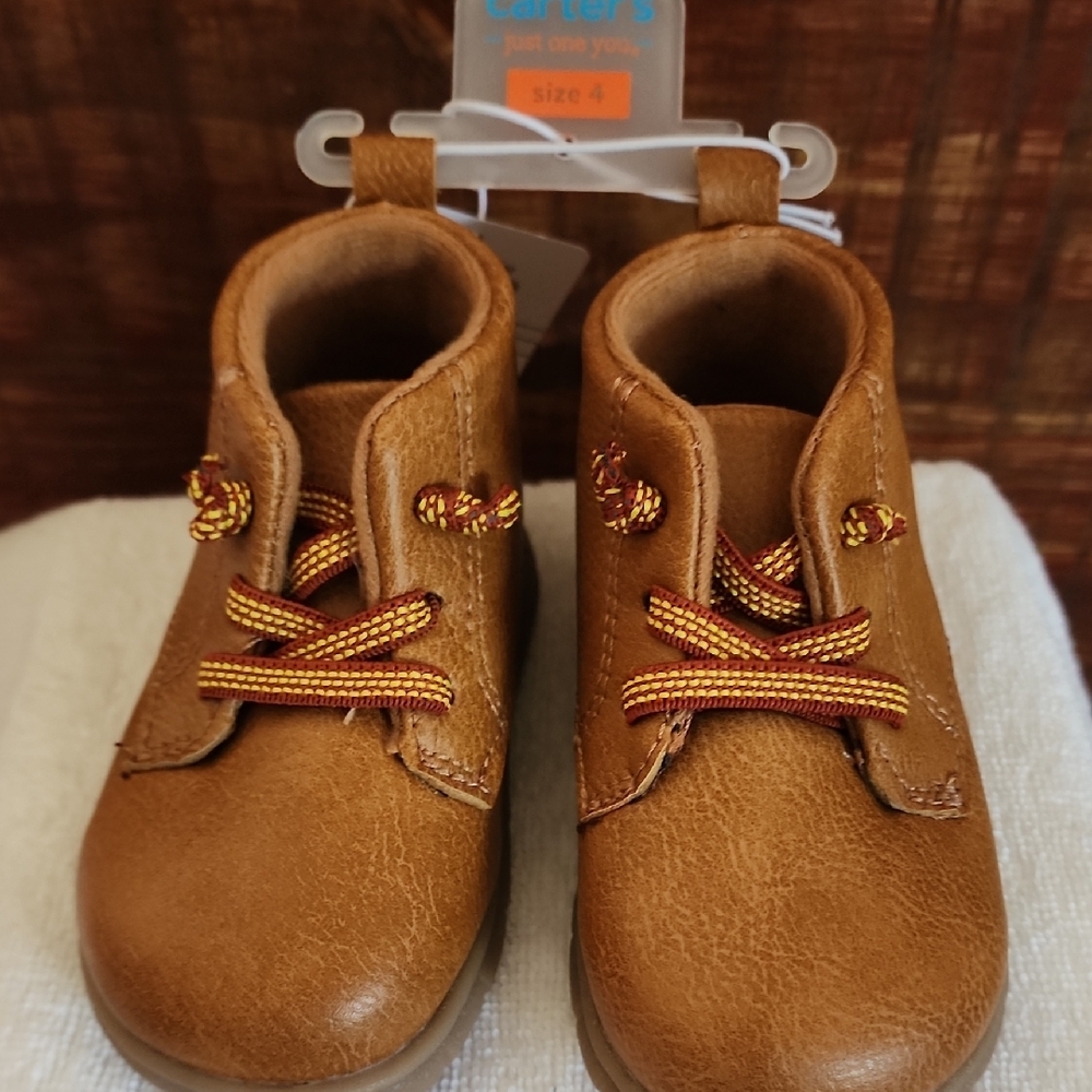 Carter's Tan Kids Boots with Brown Laces - Picture 6 of 7